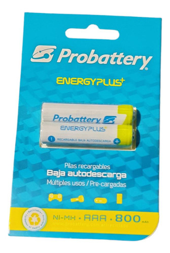 Pilas Recargables Aaa Ni Mh Packx2 Probattery 800mah