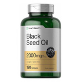 Black Seed Oil 2000mg (120 Cápsulas) Horbaach Hecho En E.u. Sabor Sin Sabor