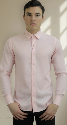 Camisa Satinada Barabas 2b320 Corte Slim Fit Manga Larga | Meses sin interés