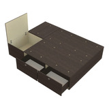 Cama Box Base Somier 2 Plazas Wengue 56636