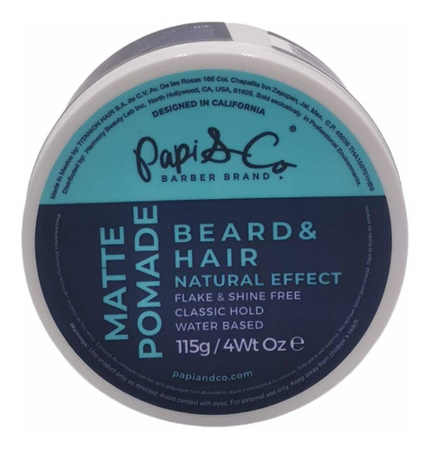 Pomada Matte Papi&co Barba Y Cabello Classic Hold Water Base