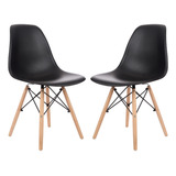 Kit 2 Cadeiras De Jantar Charles Eames Cor Preta Garden Life