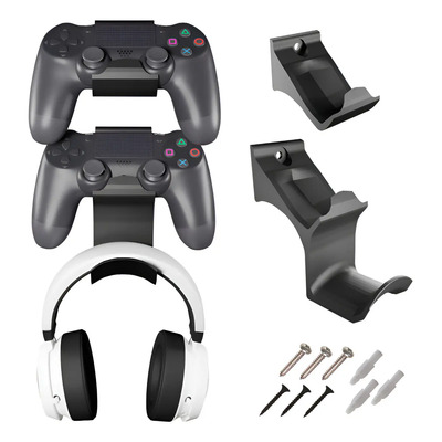 Base Soporte Para 2 Controles De Ps4 Play 4 + Base Audifonos Negro | Meses sin interés