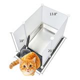 Caja De Arena De Acero Inoxidable Meexpaws Para Gatos 18?×1