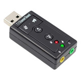 Tarjeta De Sonido Usb 7.1 Adaptador De Audio P2 Fone Pc Notebook Color Black