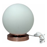  Lampara Velador Cobre Globo Esfera Vidrio Ø18 Blanco Opaco 