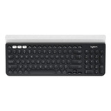 Teclado Bluetooth Logitech K780 Qwerty Español Latinoamérica Color Negro Y Blanco