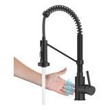 Griferia Cocina Kraus De 46cm Con Sensor A Pilas, Negro Mate