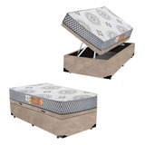 Cama Box Baú Colchão Solteiro Polar Espumad23 56x88x188 Bege