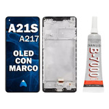 Modulo Compatible Samsung A21s A217 Marco Oled Con Pegamento