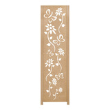 1 Biombo Floral Folha Ripado Divisor Ambiente Madeira Mdf M1