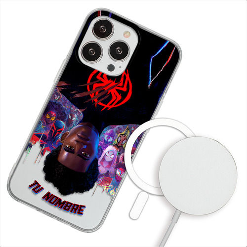 Funda Para iPhone Magsafe Spiderman Miles Personalizado