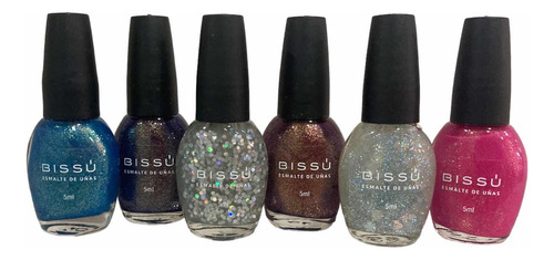 Colección Esmalte Bissú Arcoiris Sirena Pastel Metal Uñas