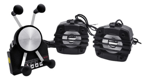 Base Celular Con Bocinas Bluetooth Para Moto Fm Cargador Usb