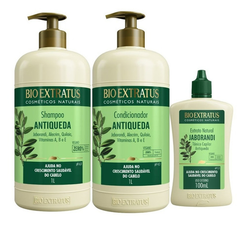 Kit Antiqueda Jaborandi Bio Extratus Sh+ Cd 1l+extrato 100ml