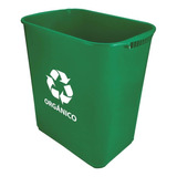 Bote De Basura Jumbo 26l Sin Asas Con Impresión Orgánico Color Verde