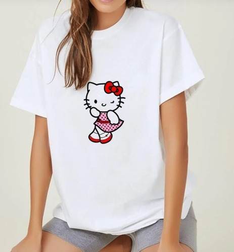 Polera Oversize De Dama Hello Kitty 100% Algodón