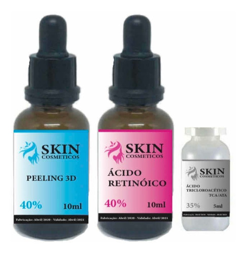 Kit Ácido Retinoico 40% + Peeling 3d 40% + Ácido Tca 35%