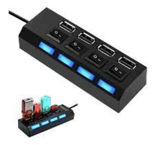 Hub Usb Zapatilla 4 Bocas Simultaneas 4 Luz Y 4 Llaves $rp