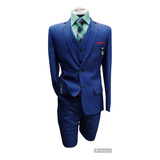 Traje Caballero Recto 3pzas Slim Fit Tonos Azules $$ Fabrica