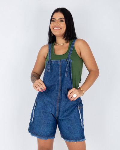 Jardineira Jeans Feminina