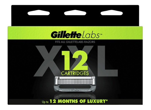 Kit Gillette Labs 12 Recargas De Lâmina De Barbear Importado