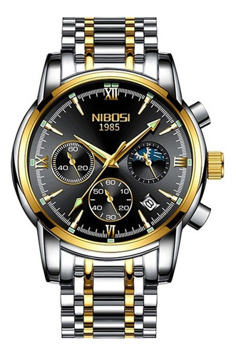 Nibosi Classic Moon Phase Chronograph Relógios