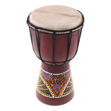 Tambor Djembe Africano De Piel De Cabra De 6 Pulgadas, Mader