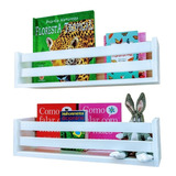 Quit 2 Prateleira De Livros Nicho De Parede Estante Mdf 55cm