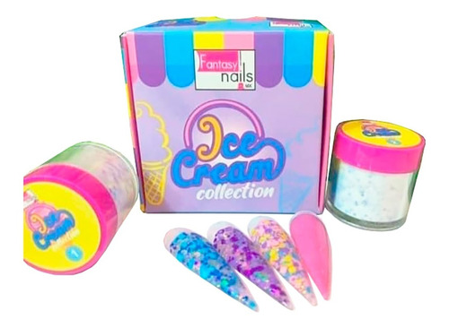 Coleccion De 4 Acrilicos Ice Cream , Uñas Fantasy Nails 