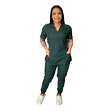 Pijama Cirurgico Plus Size Jogger Verde Militar