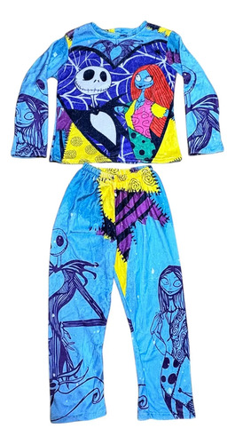 Pijama Jack Skellington Y Sally Mujer Calientita Polar