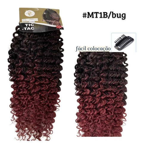 Aplique Tic Tac Afro Cacheado Premium Idêntico Humano 60cm 