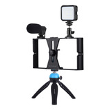 A Grabación De Video Smartphone Trípode Vlogging Azul