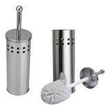 Escova Sanitária Inox Suporte Aço Limpeza Vaso Vassourinha