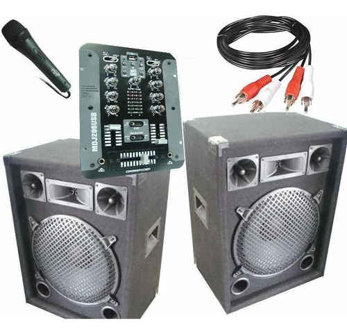 2 Parlantes Potenciados Amplificador Incorporado  Mixer Usb 