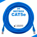 Cabo De Rede 20 Metros Lan Internet Crimpado Rj45 Cat5e Azul