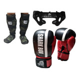 Combo: Guantes+cabezal+tibiales, Shark Box, Kick Boxing, Mma