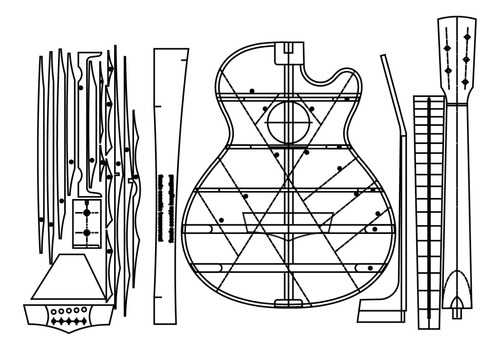 Plantilla Bajo Acustico 5 Cuerdas - Luthier - Mdf 6mm