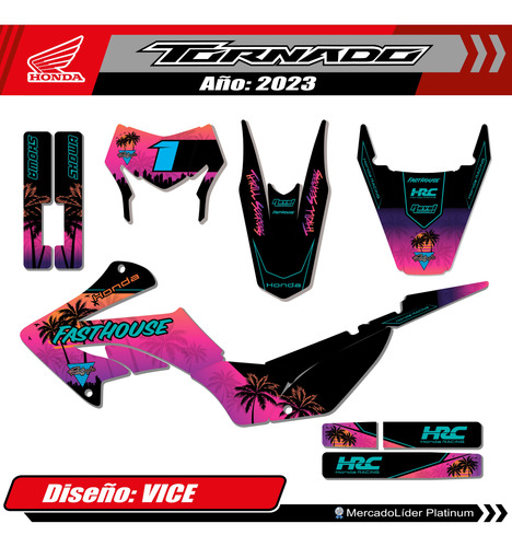 Kit De Calcos Gráfica Para Honda Tornado 2023 - Laminadas! 