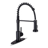 Llave De Cocina Lava Trastes Color Negro Mate Moderna 