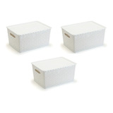 Kit 3 Caixa Organizador Rattan Brinquedos Promoção