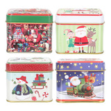 Latas Decorativas De Regalo Navideñas Para Té Perfumado, 4 U