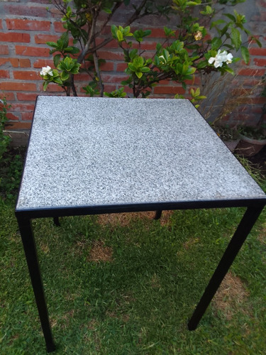 Mesa De Mármol Y Hierro 60 X 60 X 75 P/exterior Bar Oferta !