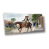 Lienzo Canvas Arte México Paisaje Charro Caballo 1866 80x140
