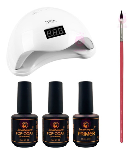 Kit Cabine Sun One5 Digital 48w, 2 Top Coat,1 Prime,1pincel