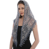 Mantilla Triangular Con Velo De Encaje Que Cubre La Cabeza D