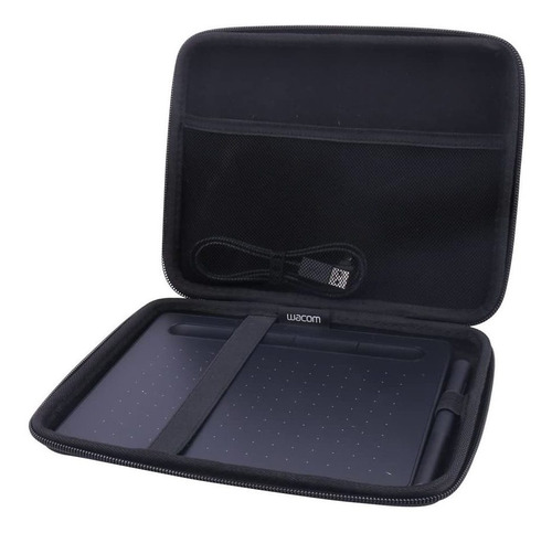 Funda Rigida Con Cierre Negra Para Tablet Wacom Intuos Sm...