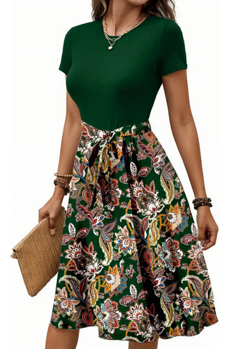 Sqy Vestido Elegante Floral Con Cordones Para Mujer | MercadoLibre