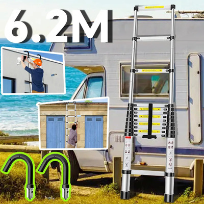 Escalera telescópica retráctil plegable 6.2 Metros Support 150 Kilogram | Meses sin interés